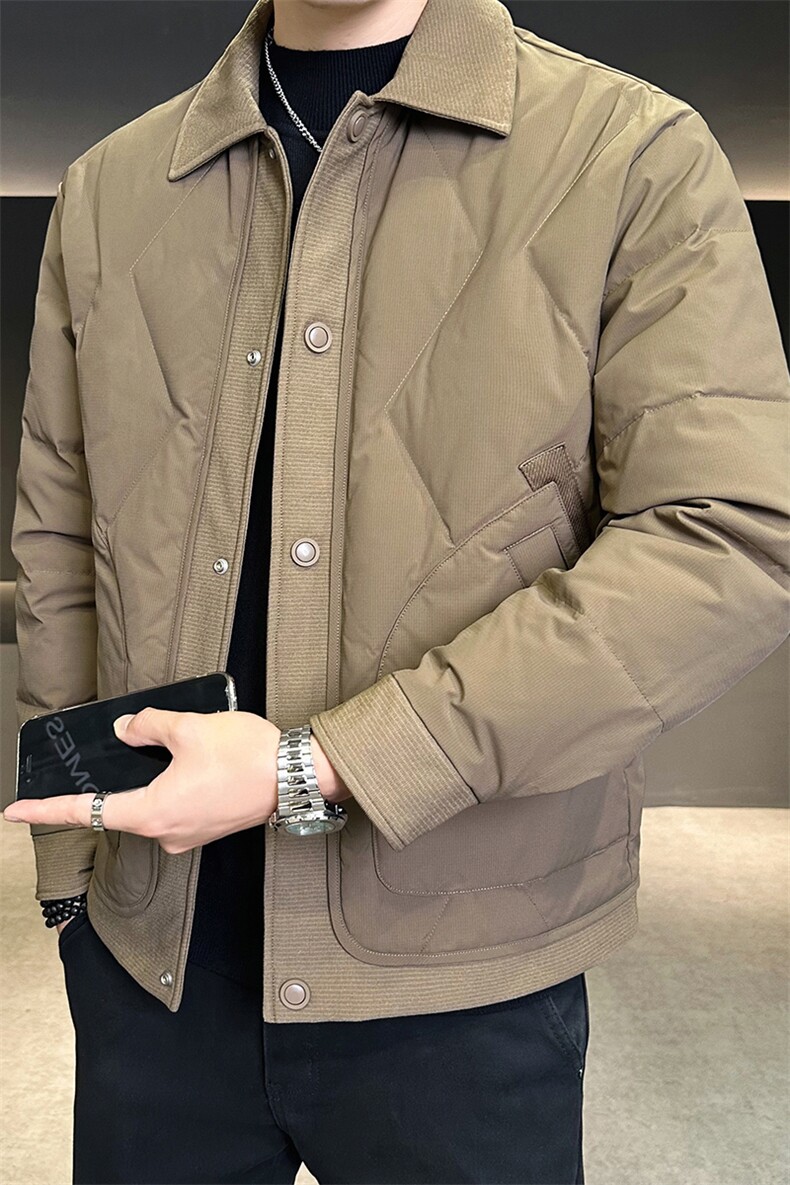 新标90白鸭绒2025年潮流时尚帅气轻薄羽绒服男YR6062-P200,男装羽绒服,电商D240-242