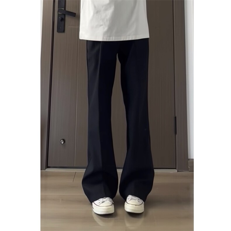 垂感冰丝西裤cleanfit黑色休闲裤微喇vibe裤子XK696-特P35,男装西裤,星座1213