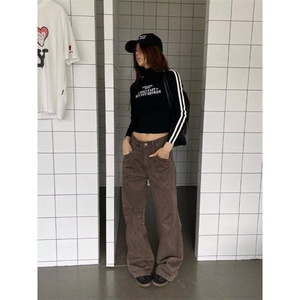 现货 美式vintage水洗工装裤男女设计宽松直筒休闲裤WLA2155-P55图片
