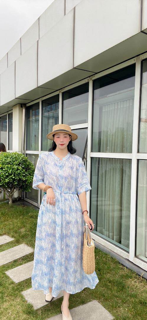 纯苎连衣裙小衫裤子裙子衬衣 时尚风 风淑女风休闲风，女装连衣裙，川哲