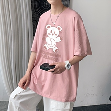 发泡立体印花图案已注册港风休闲情侣大码短袖T恤男DT7054P25控，男装T恤，星座227-7