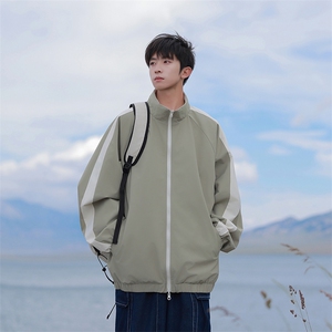 港风双面穿上衣夹克宽松落肩立领冲锋衣外套 JK907 P70图片