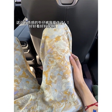 B221美式ins高街暗黑宽松直筒印花牛仔裤LK25439-特P45控78，男装牛仔裤，电商B221