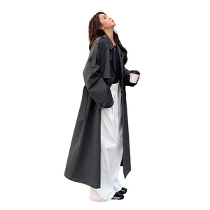 高级小众美拉德咖色风衣外套女春秋超火好看又酷又飒气质长款大衣图片