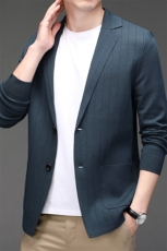 DEJ-J003男式2023秋季新款西服针织开衫西装领商务休闲男装P118，男装针织衫/毛衣，电商B360