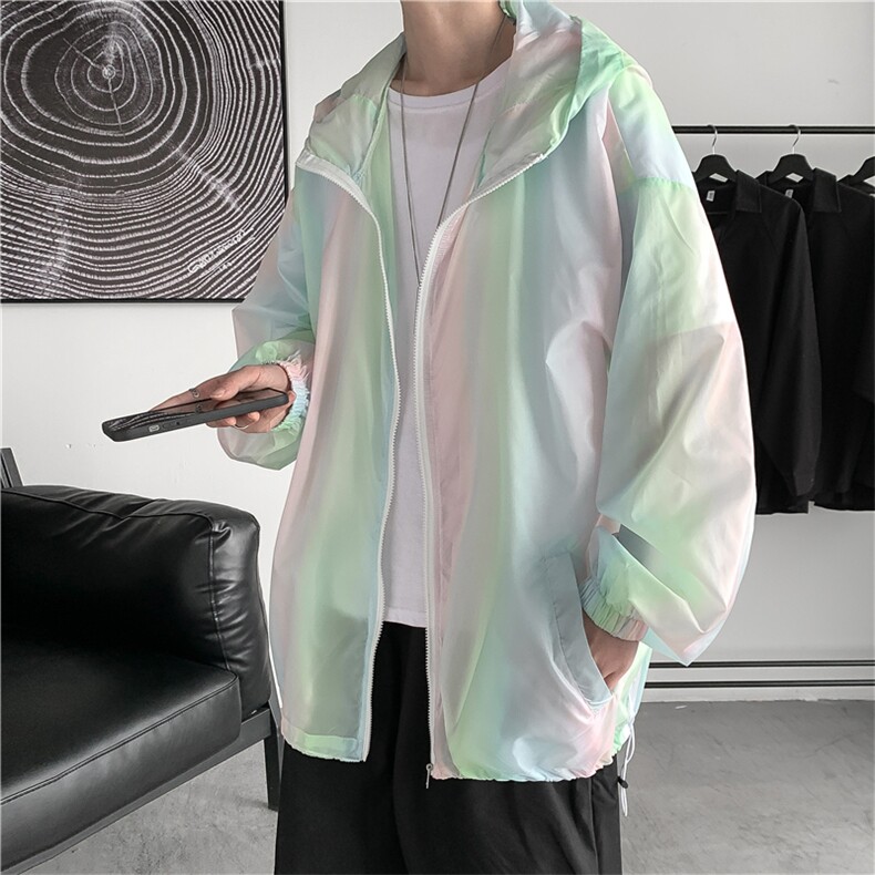 F3050/P38新港风七彩防晒衣男夏季防晒服遮阳运动薄款外套夹克衫图片