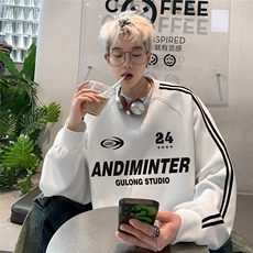 港风秋款字母印花320G珠地圆领时尚卫衣A247-B905P48控68，男装卫衣，电商A247