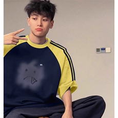 黄袖拼藏青