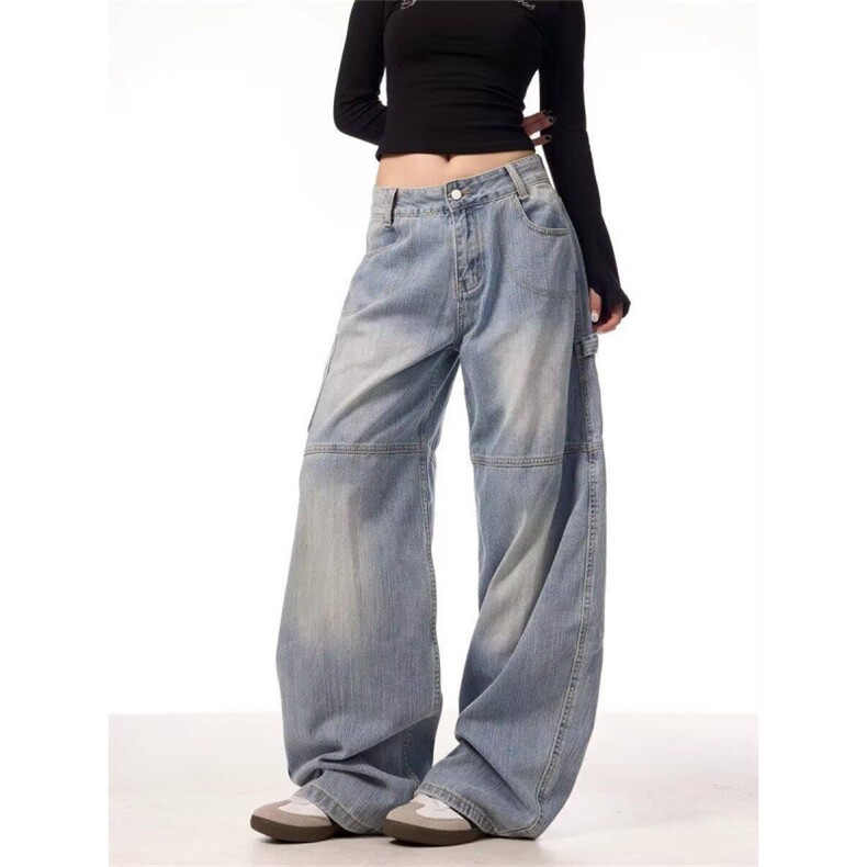 网络图美式高街印花牛仔裤工装裤休闲直筒长裤子N668-P60,男装牛仔裤,星座308B-2