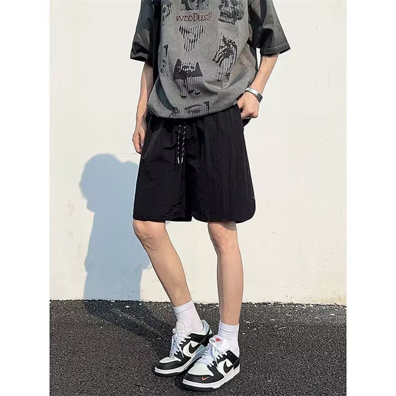 冰丝短裤男生夏季薄款直筒运动中裤青少年帅气大童休闲五分裤子潮,男装牛仔裤,星座1210-1