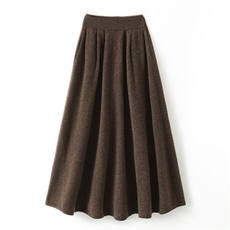 2025年秋季新款纯色针织女士半身裙时尚休闲通勤百搭，女装半身裙，江杉羊绒