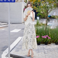 现货新中式半身裙套装女夏季新款时尚今年流行漂亮气质两件套，女装套装/套裙，韩美纤衣