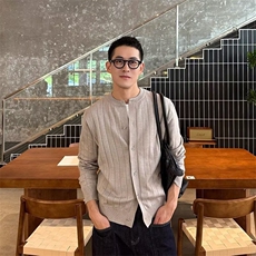 W10847-P58网图现货慵懒风开衫毛衣简约高级感宽松百搭针织衫，男装针织衫/毛衣，星座1608