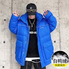 克莱因蓝羽绒服男大鹅绒面包服情侣短款外套AW3112P378限428，男装羽绒服，电商A089-1