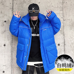克莱因蓝羽绒服男大鹅绒面包服情侣短款外套 AW3112 P378 限428图片