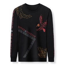 春秋季男装中年长袖t恤薄款印花韩版卫衣T体桖内上衣服打底小衫潮，男装卫衣，电商B212（原钱塘6029）