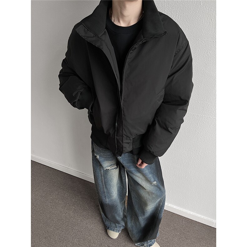 美式潮牌立领棉服男冬高街cleanfit短款面包服A166-MF2225-特P80图片