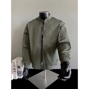 得物二开男士夹克飞行服潮流棒球领外套茄克男装A266-JK8017-P33图片