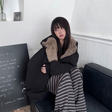 两面穿现货重磅短款座山雕棉衣男女双面穿毛毛绒棉服加厚外套，男装棉衣，电商A486-1