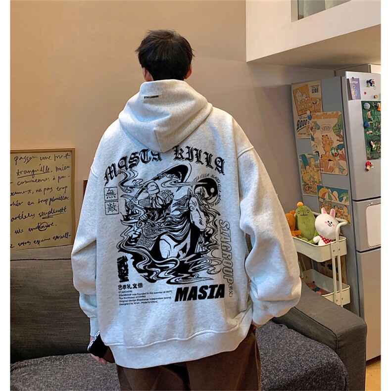 供抖音丶重磅高品棉350克排扣连帽武圣卫衣LW6039-特p58控78图片