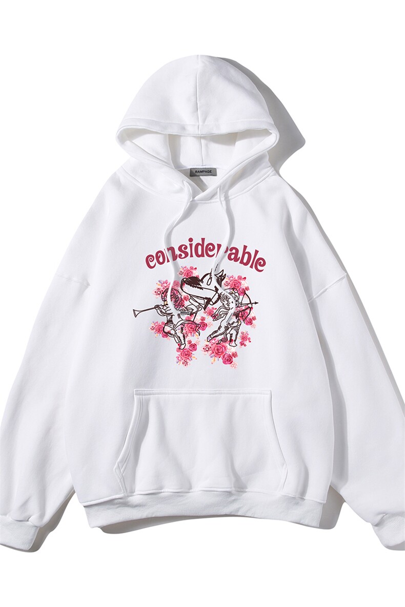白底新款秋季时尚美式百搭宽松印花潮流美式连帽卫衣W374P40控58,男装卫衣,电商A247-1
