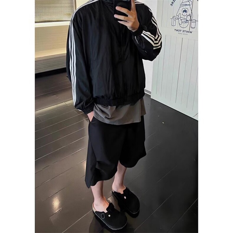 W10660-P55网图现货新款立领三条杠冲锋衣外套棒球服,男装夹克,星座1608