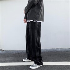 坠感阔腿牛仔裤中性直筒垂直宽松扎染休闲拖地老爹长裤子k302-p40图片