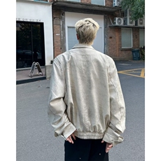 双拉链设计工装夹克男士秋季休闲宽松百搭上衣外套潮W9330/P80，男装夹克，星座506