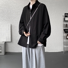 8XL-M泡泡纱盐缩肌理长袖衬衫男夏季冰丝外套防晒衬衣CS29007P40，男装衬衫，电商B312