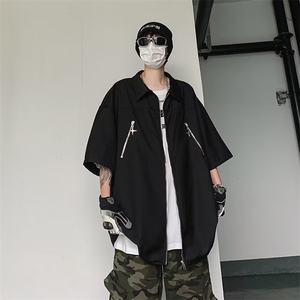 2023复古衬衫男夏装港风学生宽松新款男装上衣外穿CS0335-P35图片