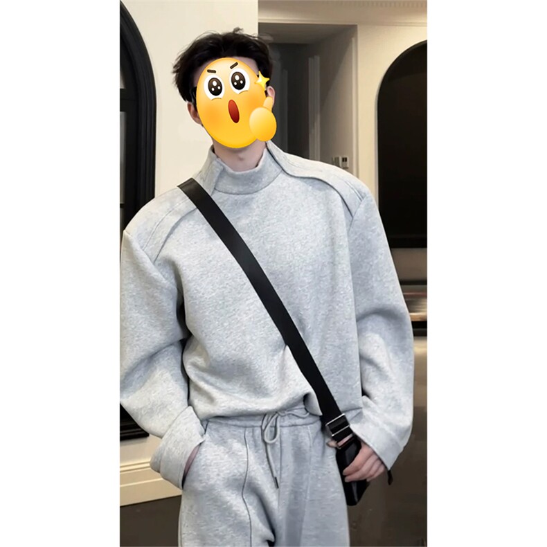 (网图慎用)特批P55无差价500g重磅华棉肩部正肩拉链卫衣男W5390，男装卫衣，电商A001