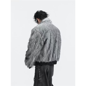 1506/QYRJM50460/P144重磅狼毛座山雕棉服外套图片