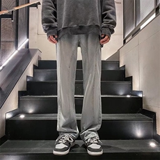 美式vibe裤子高街ins黄泥牛仔裤男宽松直筒E16P42，男装牛仔裤，星座1116-2