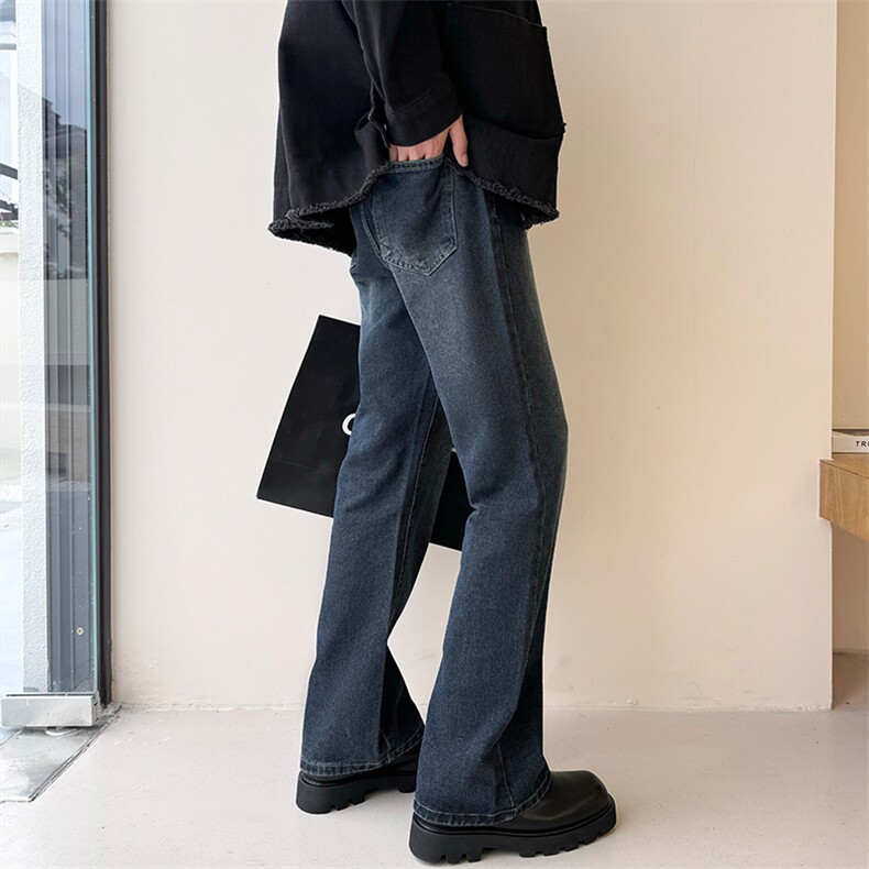 美式高街cleanfit基础款休闲牛仔裤男潮ins微喇牛仔裤D621-P55,男装牛仔裤,电商B381-2