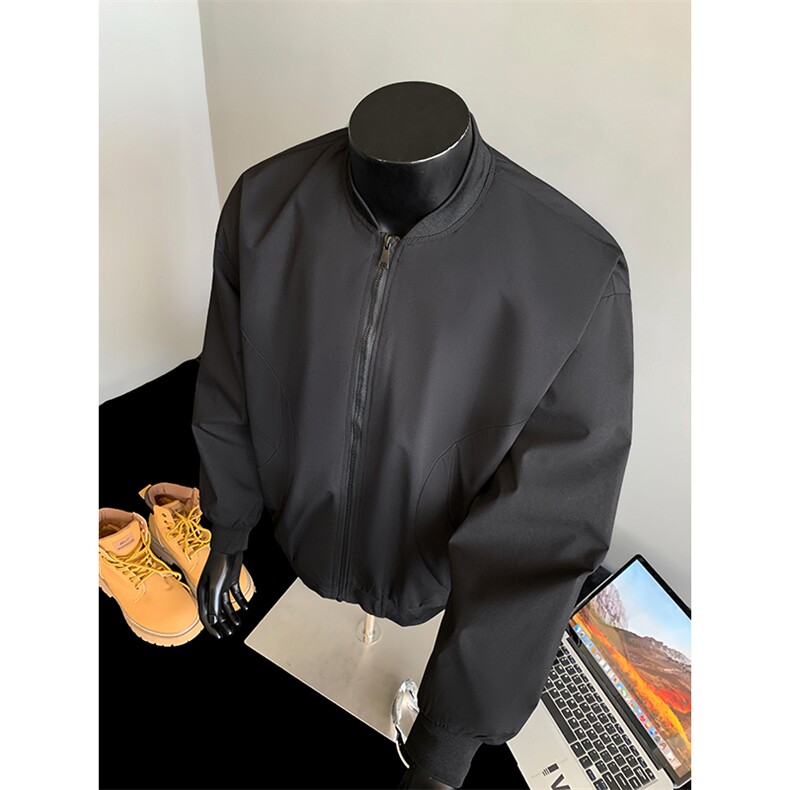 秋季飞行服男士棒球领夹克弯刀口袋外套潮流茄克A266-JK8016-P33图片
