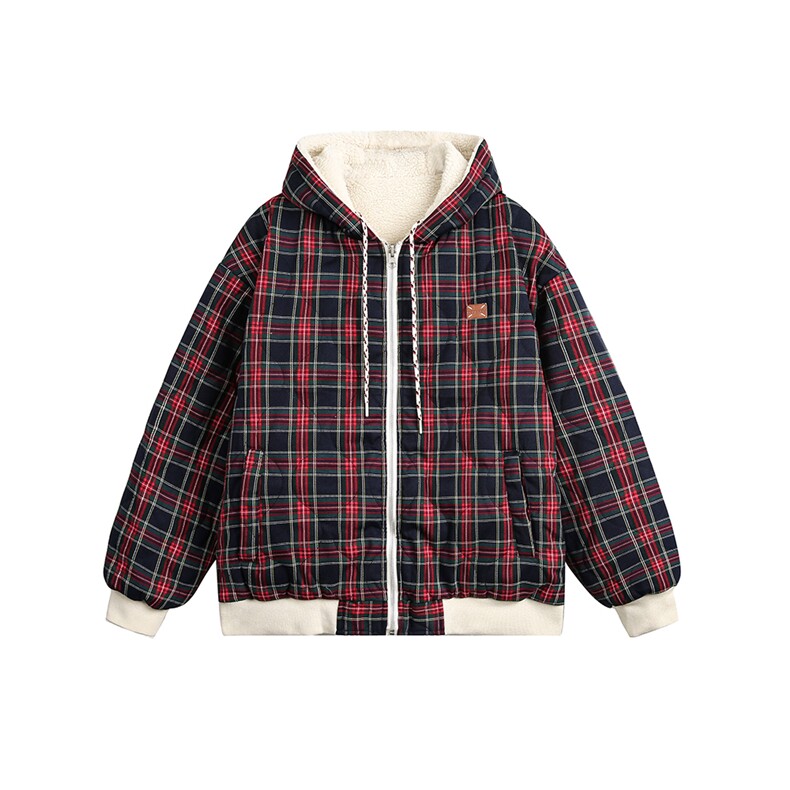 两面穿格子羊羔毛棉服-5708-248,男装棉衣,电商S012（CATTEE）