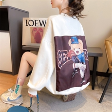 K9659韩版宽松印花字母立体口袋贴布大码女装薄款卫衣女P48，女装卫衣/绒衫，星座309B-2