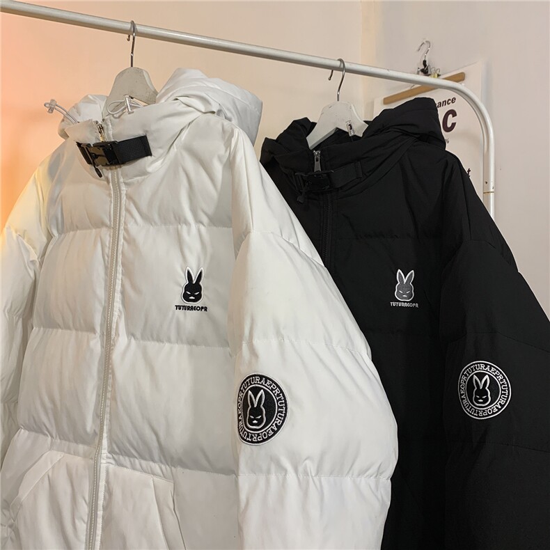 港风新品 小兔刺绣宽松男士棉衣韩版情侣棉服冬装外套G1035 P128图片