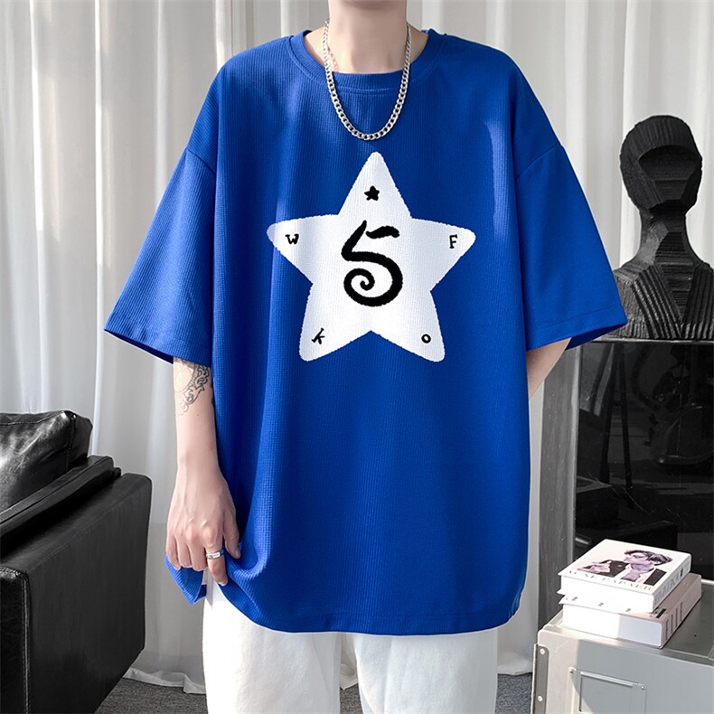 华夫格t恤男短袖男大码五分袖短句风HT73368-P22,男装T恤,电商A040