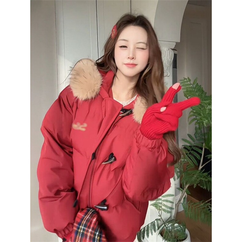 1506-1/M79061/P94红色连帽棉服百搭宽松新款高级棉衣男女同款，男装棉衣，星座1506-1