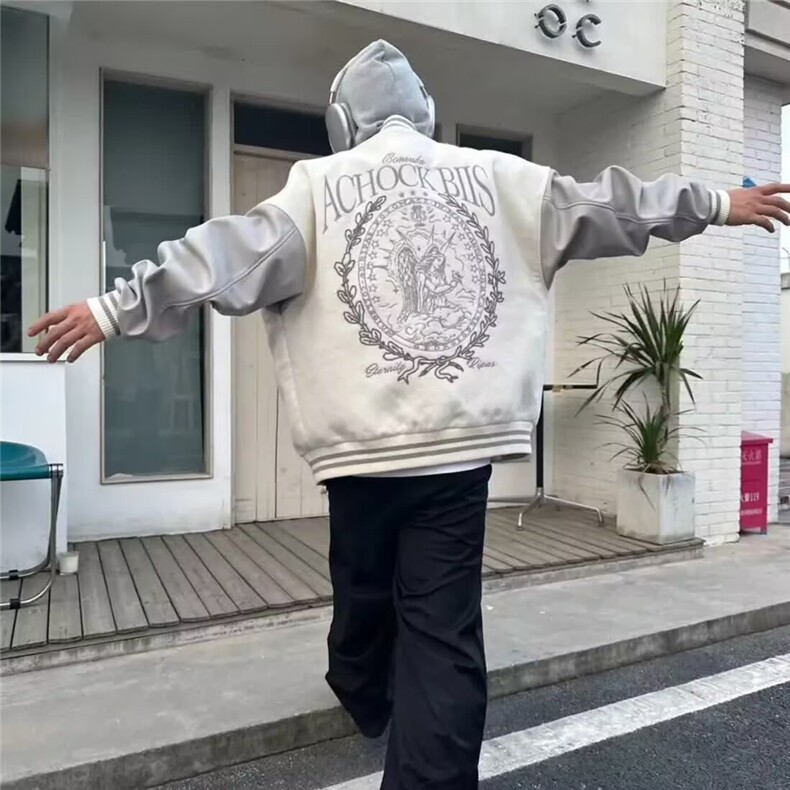 美式棒球服外套男女春秋款2025春季新款夹克刺绣宽松,男装夹克,星座410-7