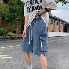 五分裤牛仔裤男韩版潮流高街口袋2024夏季新款ins短裤RK1561-P37，男装牛仔裤，星座412-3