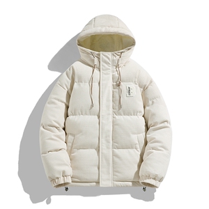冬季青少年灯芯绒连帽棉衣潮牌羊羔毛加绒加厚棉服外套5305-P85图片