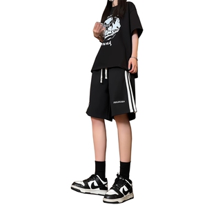 运动短裤男款夏季2024新款美式宽松重磅休闲五分裤潮牌篮球中裤子图片