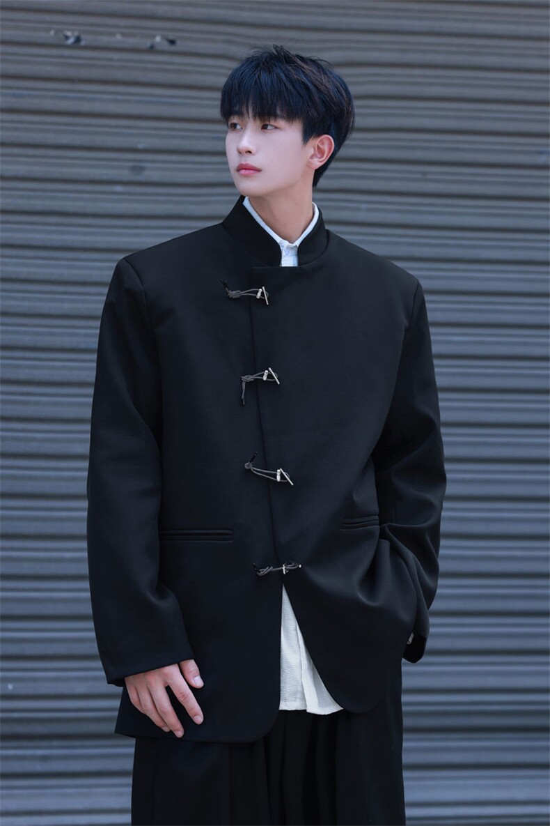 2025港风中式金属盘扣设计大码M-5XL西服潮流男XF77071P85控128,男装西服,星座227-7