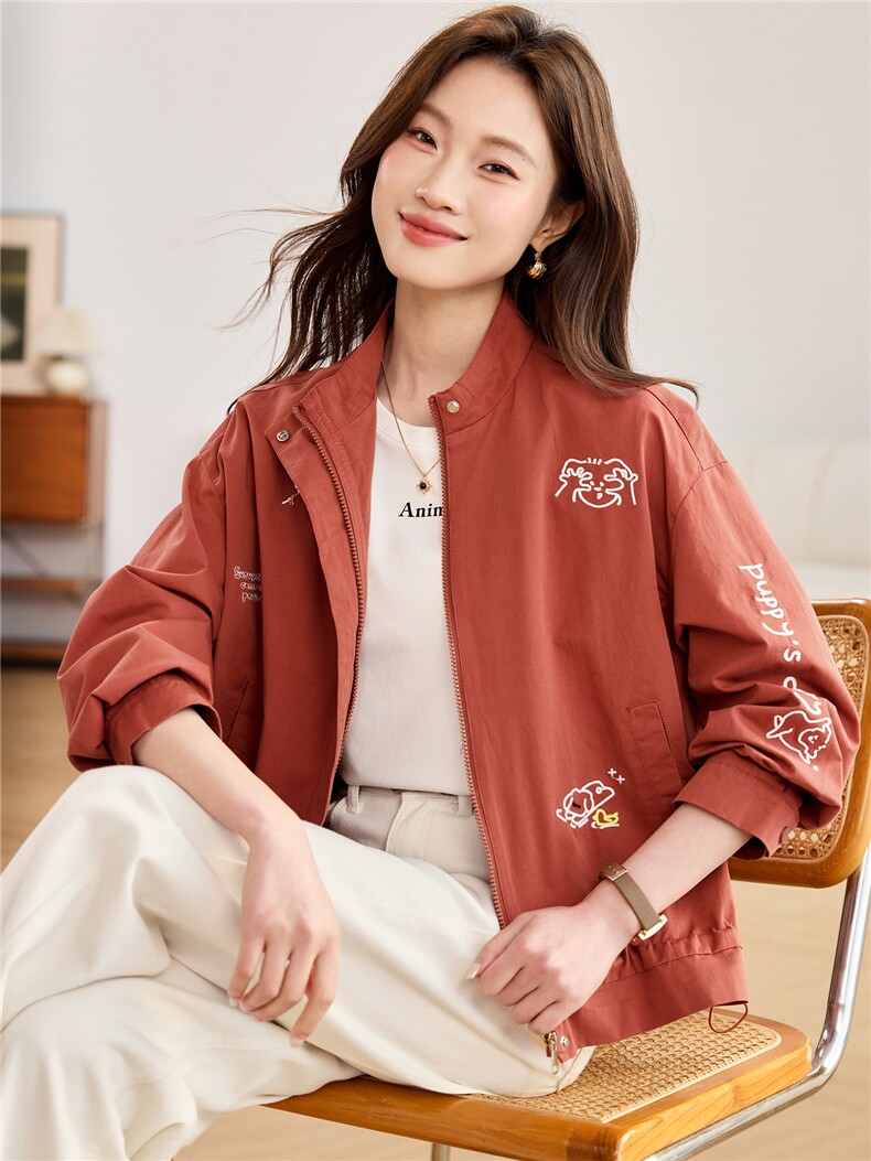 2026春秋季时尚简约显瘦休闲百搭潮流短撞色外套,女装短外套,独衣靓
