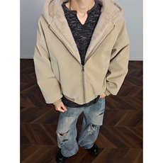 现货MYF02特P85冬季新款连帽宽松潮牌加绒棉服座山雕皮毛外套g，男装棉衣，电商A456（原C415）