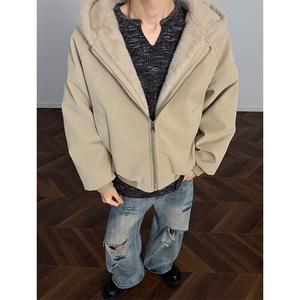 现货MYF02特P85冬季新款连帽宽松潮牌加绒棉服座山雕皮毛外套g图片