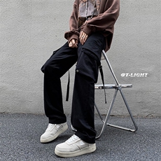 B221秋冬新款美式ins高街小众休闲弹力工装裤LK22055-P65控88，男装休闲裤，电商B221