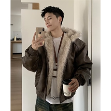 网图高街座山雕棉服加厚连帽毛领外套夹克棉衣A025-QY194-P108，男装夹克，电商A025